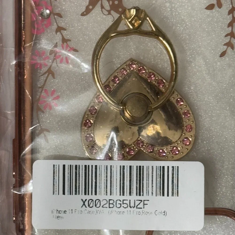 Elegant Pink Floral & Gold Butterfly iPhone 11 Case - New in Packaging